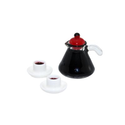 China Toy Factory Miniature Mini Coffee Pot Cups Set of Dollhouse Electronic Accessories Prices (1set=1pot+2 cups) for 1:12 and 1:6 Dollhouse for sale