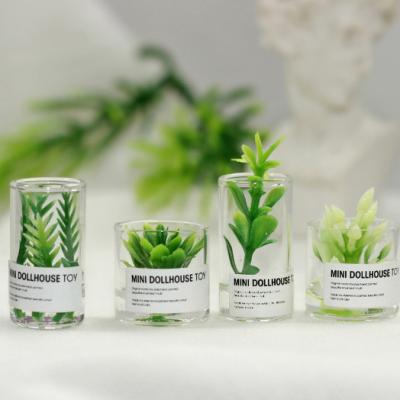 China Electronic Accessories Mini Glass Bottle Green Plant Toy Creative Model Doll House Scene Toy DollLand Miniature Food Play for sale