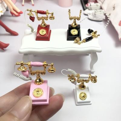 China Cartoon Toy Dollland Miniature Dollhouse Miniature Accessories Phone For Dollhouse Decoration Old Fashioned for sale