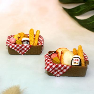 China Toy DollLand 1:12 Doll Room Mini Furniture Model Food Model Electronic Play Basket Box With Breadfruit Juice for sale