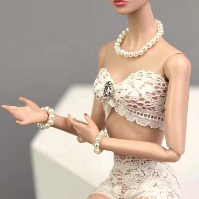 China Cartoon Toy Unique Design Hot Sale 1/6 Doll Jewelry Set Pearl Jewelry Set Necklace and Bracelet for sale