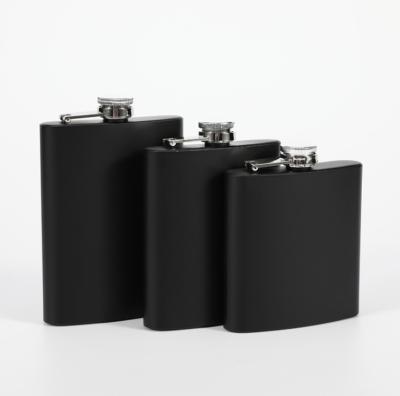 China Contemporary Black Color Stainless Steel Sublight Wine Jar Outdoor Hip Flask for sale