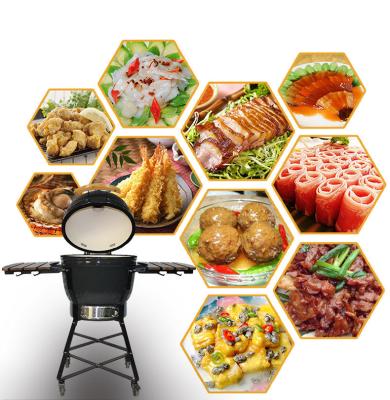 China Easily Gathered Outdoor Ceramic Oven Kitchen BBQ Grill Kamado BBQ Charcoal Fire Bowl Egg Shape Charcoal Grill Smoker for sale