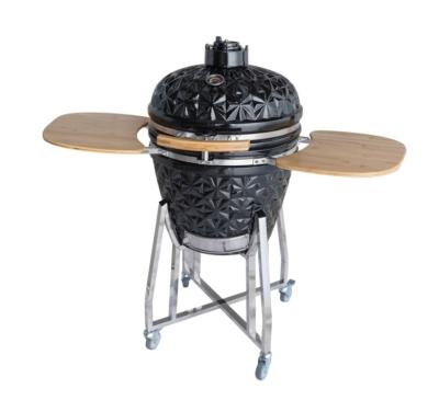 China Perfect Easily Cleaned 22 Inch Garden Outdoor Ceramic Barbecue Flame Charcoal Kamado BBQ Grill for sale