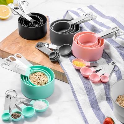 China 8 Pcs Sustainable Plastic Measuring Cups And Spoons Set For Kitchen Accessories for sale