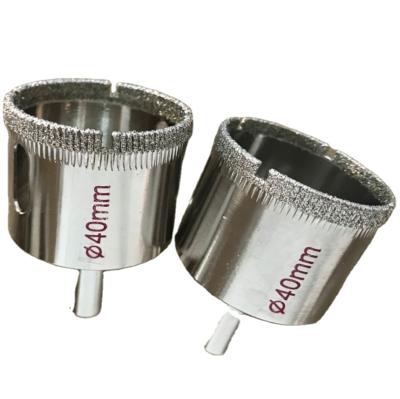 China For Granite Marble Tile Ceramic Glass Hole Drilling 16mm 20mm 30mm 40mm Glass Drill Bit 50mm Plated Diamond Hole Cutter for sale