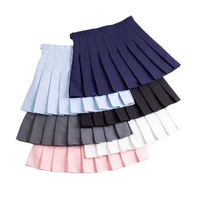 China 2021 Anti-Static Women Fashion Summer High Waist Pleated Skirt Candy Colors Mini Female One Button Stitching Line Lower Girls Dance Skirts for sale