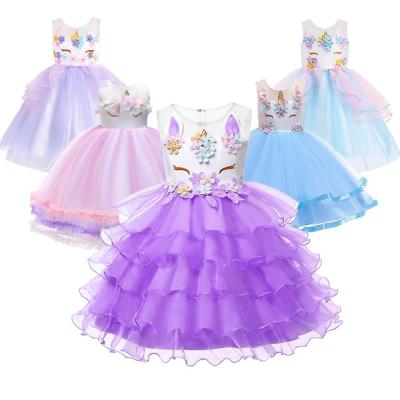 China Viable Kids Cosplay Costume For Kids Bridesmaids Wedding Birthday Lace Tutu Sleeveless Princess Dressparty Dresses For Kids for sale