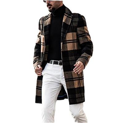 China Wholesale Thin Breathable Single Breasted Printed Plaid Stripes Anorak Quoitas Abrigos Largos Jaket Ditch Men Coat for sale