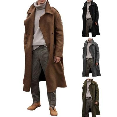 China Men Knee-Length Winter Ditch Breathable Causal Woolen Heavy Clothing Winter Long Coats Plus Size Jackets for sale