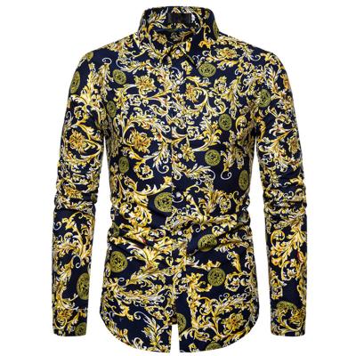 China High Quality New Breathable Men's Long Sleeve Office Printed Formal Men's Dress Shirts Shirts for sale