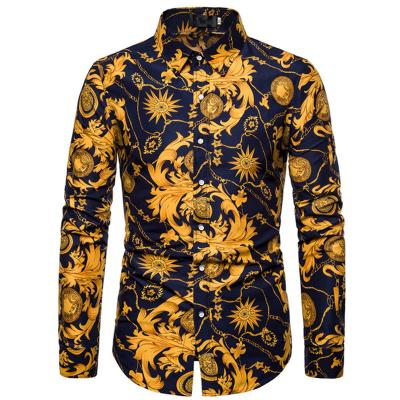 China High Quality Breathable Mens Long Sleeve Office Printed Shirts Dress Shirts Formal Mens Shirts for sale