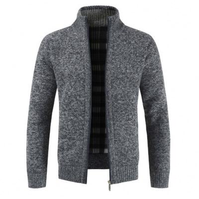 China New custom high quality breathable thick cashmere knitted knitting men's cardigan sweater winter zipper cardigan men's sweaters for sale