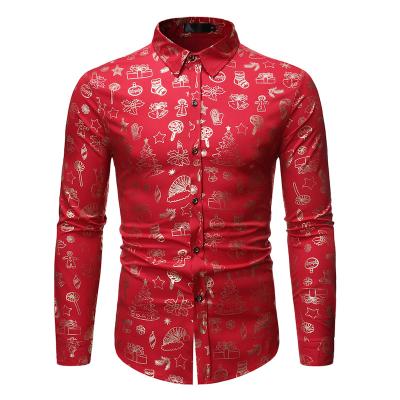 China Men's Breathable Winter And Spring European Size Long Sleeve Shirt With Tan Elements Mens Shirts for sale