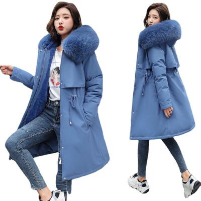 China 2021 Parkas Women's Anti-Shrink Winter Thick Section Collar Hooded Winter Warm Jacket Snow Coat Jackets Fur Coats Parkas for sale