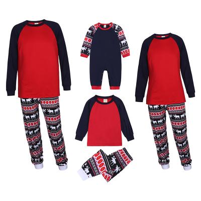 China New Fashion Family Christmas Breathable Pajamas Knitted Cotton Pajamas Set for sale