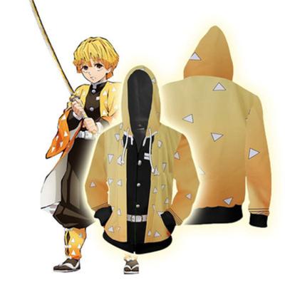 China New Breathable 3D Printed Custom Hoodies Demon Slayer Sweater Custom Hoodies Anime Cosplay Hooded Sweater for sale