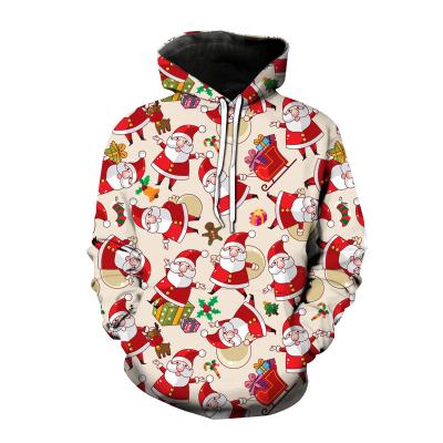 China New Arrival European Christmas 3D Digital Print Pullover Hoodie Breathable for sale