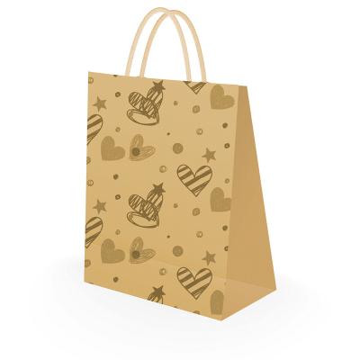 China Popular Europe Custom Printed Cheap Eco Recycle Brown Kraft Paper Packaging Bag for sale