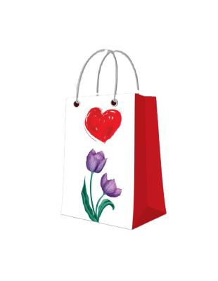 China Europe 8x4.25x10.5 inch 50 pack custom logo customized shopping bag gift luxury printed paper bag for sale