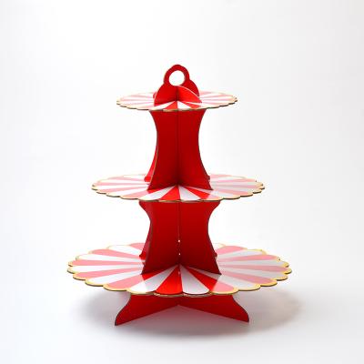 China HOT Sale 3 Tier Disposable Corrugated Paper Cupcake Stands For Party And Wedding for sale