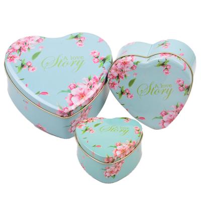 China Low Moq Modern Luxury Heart Shape Personalized Cake Tin Box Ice Cream Tin Box Heart Shape Metal for sale