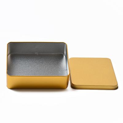 China Gift & Craft Tin Box Lid Tin Storage Box Perfect Buying Rectangular Tin Box Pencil Case In Gold Color for sale