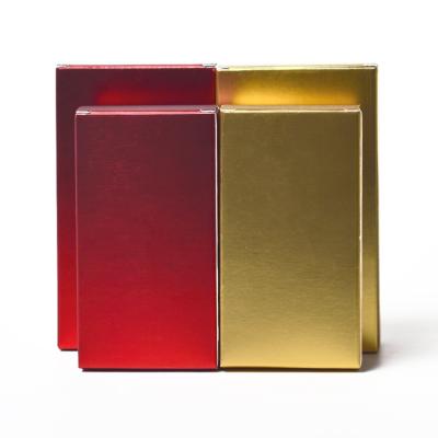 China Recyclable High Quality Rectangular Gold Card Paper Box Gift Candy Cookies Rectangular Paper Box for sale