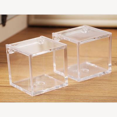 China Wholesale Recyclable Clear Acrylic Plastic Candy Box Small Square Package Box for sale