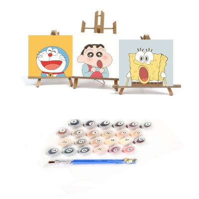 China Wholesale Cartoon Most Popular 20x20 Children's Paint By Numbers Oil Paintings For Canvas Hand Painted Paintings Kids And Girls DIY Gifts for sale