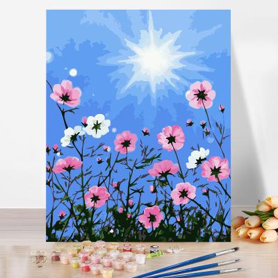 China New Classic/Postmodern DIY Painting By Numbers Wholesale Custom Photo Design Kits Landscape Impressionism DIY Painting By Numbers On Canvas Flower Set for sale