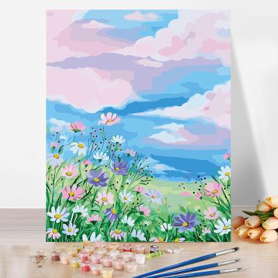 China New New Classical/Postmodern DIY Oil Painting 40x50cm Painting By Number Kit Landscape Chinese Style Adult Paint By Numbers Canvas Drawing With Brushes for sale