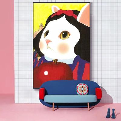 China New Classic/Postmodern DIY Painting By Numbers Cute Cat Animal Fairy Tale Oil Painting Home Decoration DIY Hanging Painting Hand Painted Paints Kits for sale