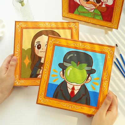 China Wholesale New Classical/Postmodern DIY Painting By Numbers Kids Cartoon Painting With Stand 20x20cm Hand Painted Children Oil Painting Kits Framed Gifts for sale