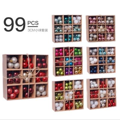 China Chirstmas Decor Christmas Ball Ornaments Shatterproof 99PCS Christmas Tree Ornaments Plastic Ball Decorations With String Perfect Hanging Ball for sale