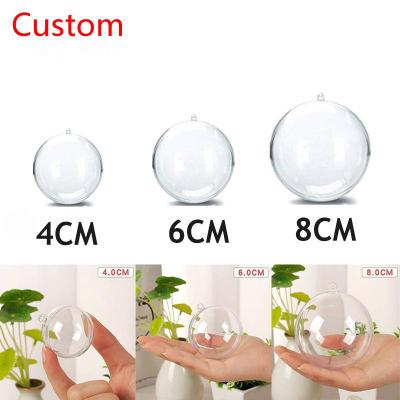 China Home decoration; Decoration of Christamas; Christmas Ball Decoration Christmas Tree Festival Decoration DIY Open Ball Box Bauble Ornament Present Party Gift Clear Plastic Christmas Ball Home Custom for sale