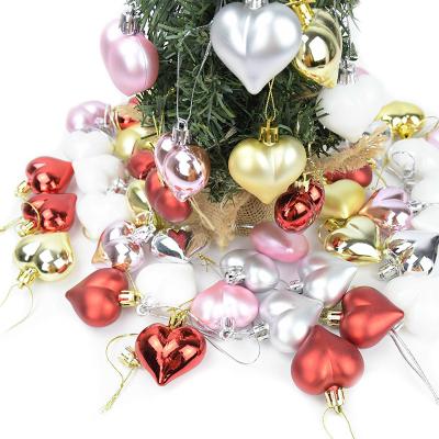 China Home decoration; Decoration of Christamas; 12PCS Decorative Festival Decoration Heart 4.5CM Christams Ornament Tree Decoration Christmas Plastic Ball For Wedding Home Hanging Heart Shape Ball for sale