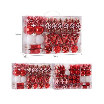 China Home decoration; Decoration of Christamas; Festival Decoration 77-Pack Assorted Shatterproof Christmas Ball Ornaments Baubles Set Decorative Pendants Gift Pack Reusable Handheld Christmas Tree for sale