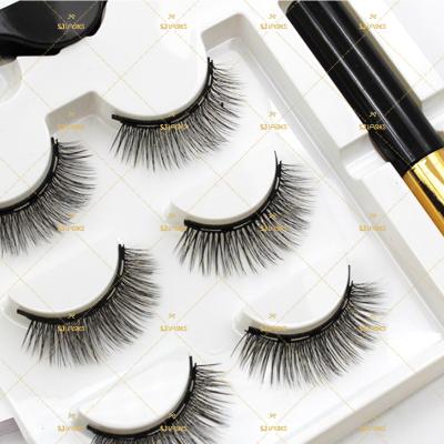 China Reusable Natural Magnetic 3D Eyelashes With Magnetic Eyeliner Lashes Kit for sale