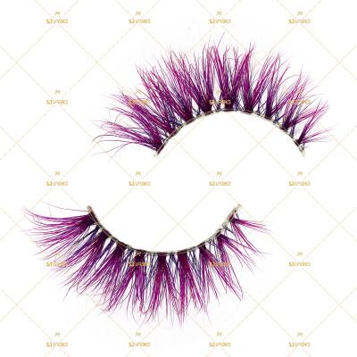 China Cheap Natural False Eyelash Festival Cosplay Lolita Purple Eyelashes Black With 3D Color Mink Lashes #3DCM for sale