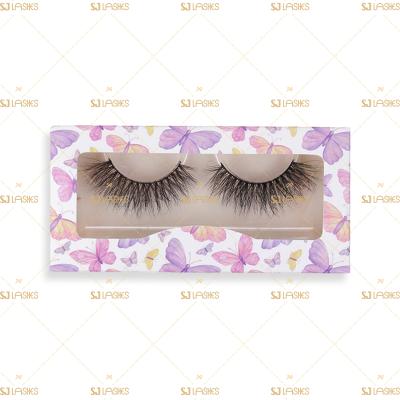 China Cheap Natural Fake Eyelash Vegan 3D Silk Lashes With Pink Eyelash Paper Eyelash Packaging Packaging for sale