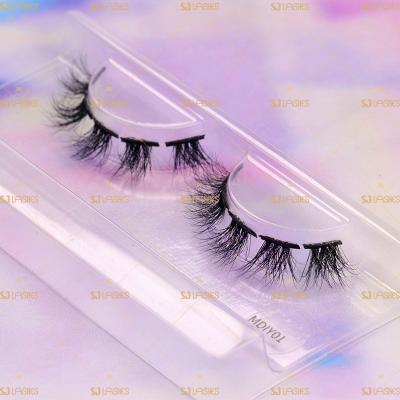 China Long Lasting 3d Mink Lashes Private Label Short / Clean 3D Brand Silk Lashes Demi Wispies Eyelashes for sale