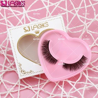 China Wholesale Seamless Light And Feathery SJ FOUETTE 3D Mink Band Lashes Less Silk 3D Lashes Clear Band Lashes for sale