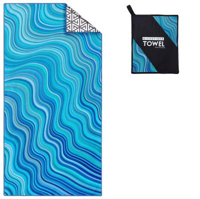 China QUICK-DRY High quality double-sided fleece microfiber beach towel Printed beach towel Swimming beach towel Custom printed with logo for sale