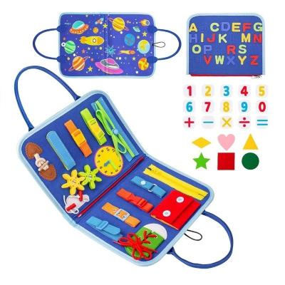 China Eductional Kid Toys New Montessori felt Children's Busy board Dress buckle Learning board DIY early education educational toys for babies for sale