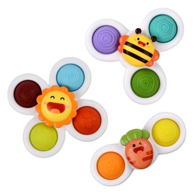 China Eco-Friendly Decompression Baby Cartoon Fidget Spinner Toys Colorful Insect Gyro Educational Toy Kids Fingertip Rattle Bath Toys for Boys Girls Gift for sale