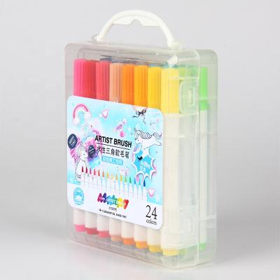 China Kids Play Fabric Pen Art Adults For Kid Student Color Marker Triangl Shape Set Painting With Soft Tip And Washable Ink for sale