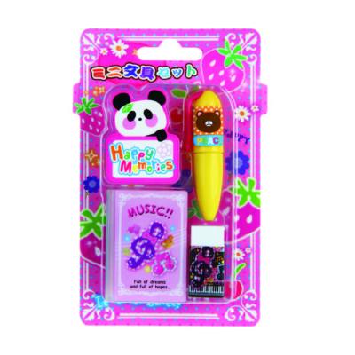 China Wholesale Cute and Convenient School Supplies Kids Custom Design Stationery Gift Set with Pen Eraser for sale