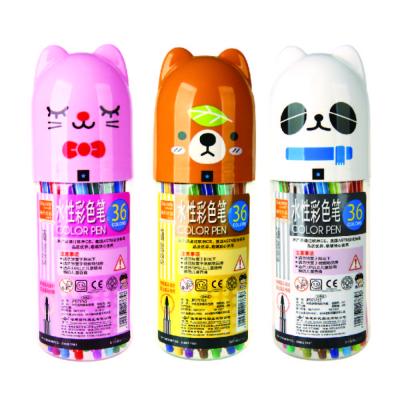 China With One Pencil Sharpener 36 Colors Water Color Pen Set Cute Pet Brush Highlighter For Kids for sale