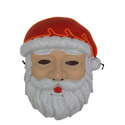 China Indoor EL Mask Halloween Santa Claus LED Cold Light Mask Dancing Party Cartoon Mask Border PVC for sale